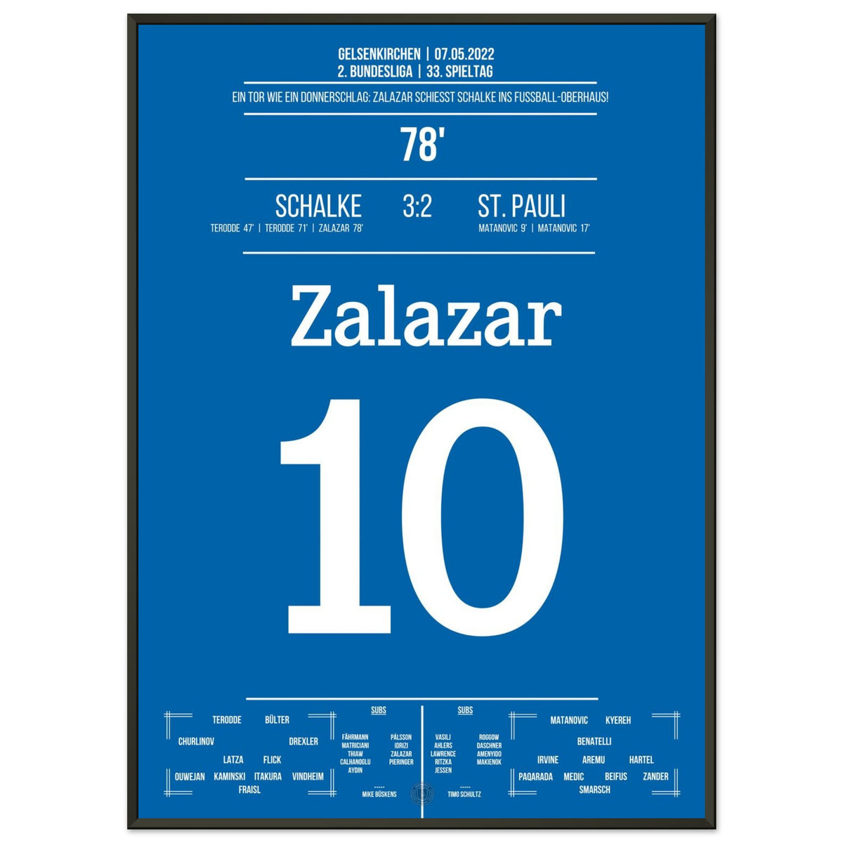 Zalazar scores to seal immediate promotion on matchday 33 against St Pauli
