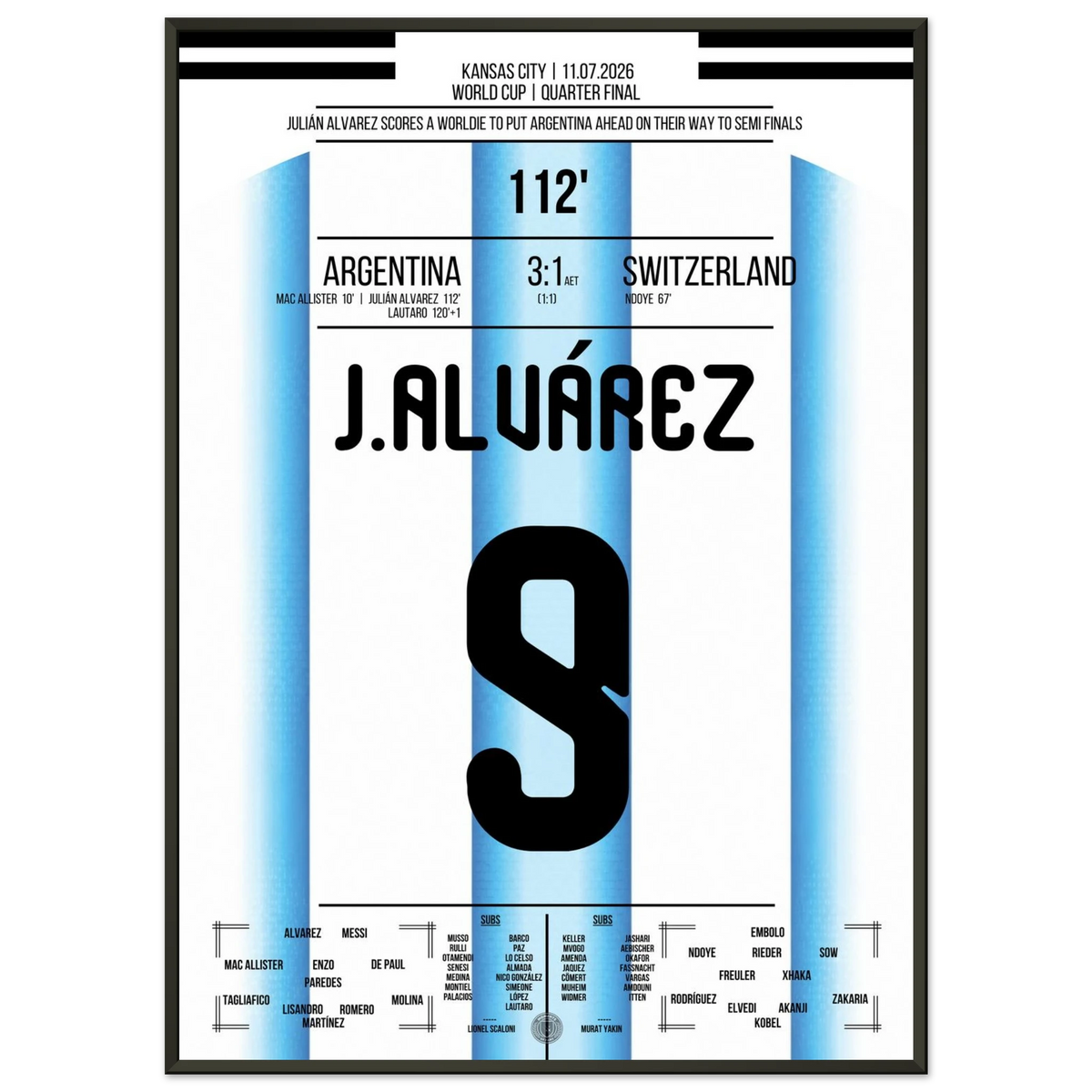 Il gol da sogno di Julian Alvarez ai supplementari contro la Svizzera