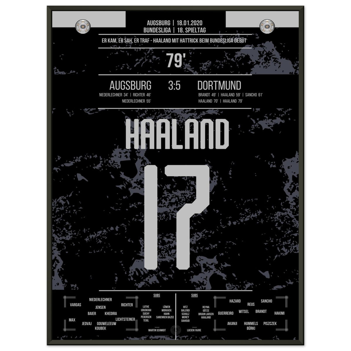 La tripletta di Haaland al debutto in Bundesliga nel 2020