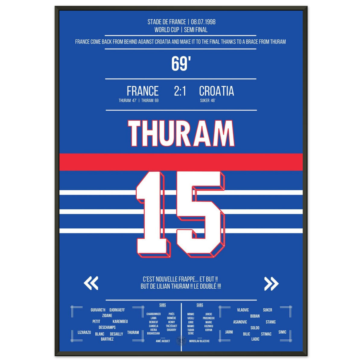 La doppietta di Thuram porta Les Bleus alla finale della WM 1998