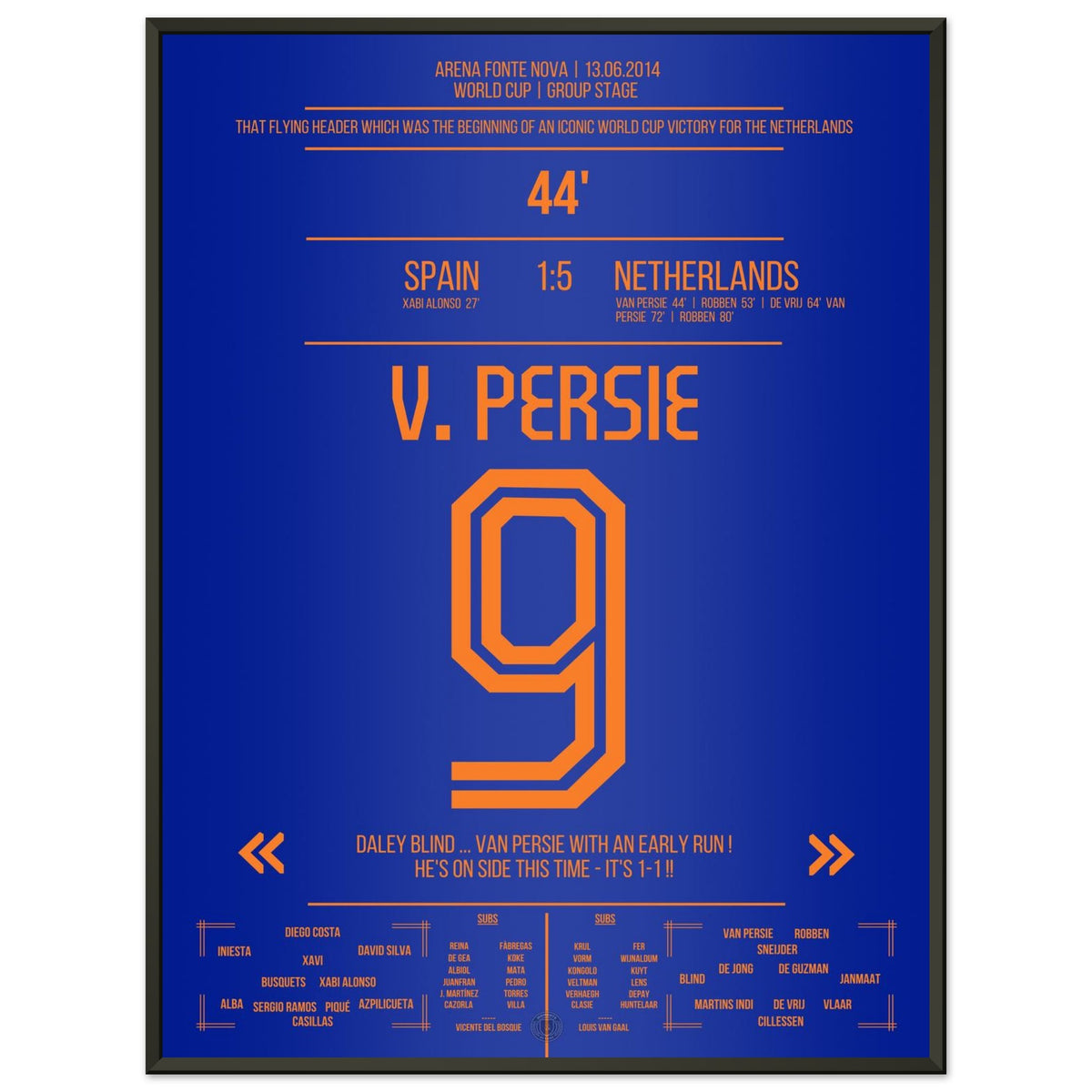 Le célèbre coup de tête plongeant de Van Persie au-dessus de Casillas en 2014