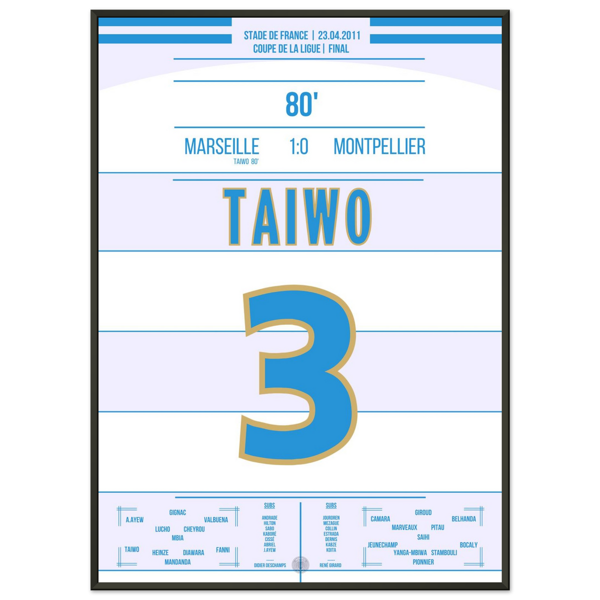 Taiwo scores to win the cup for Marseille in 2011