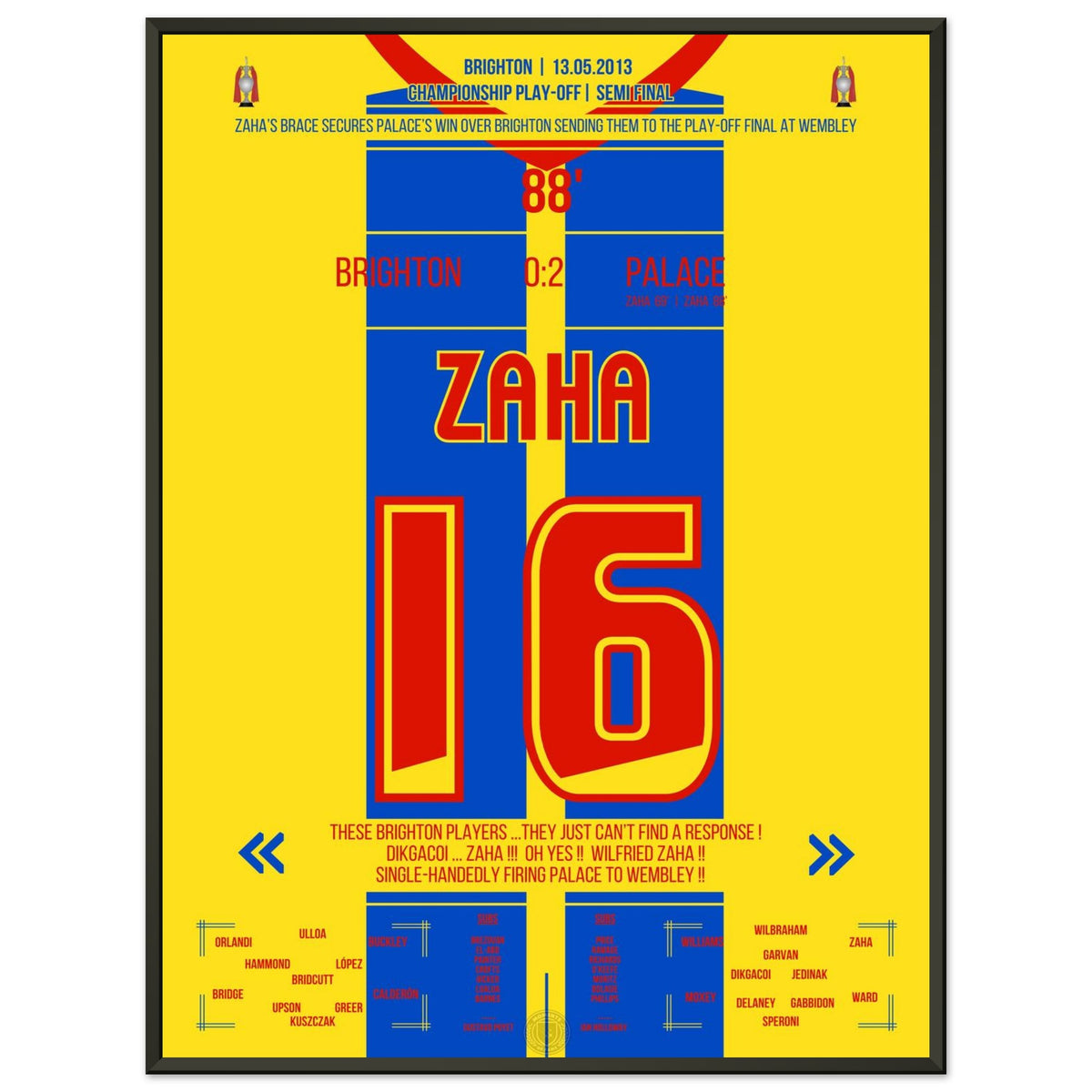 Zaha's brace sends Palace to the Play-Off Final at Wembley