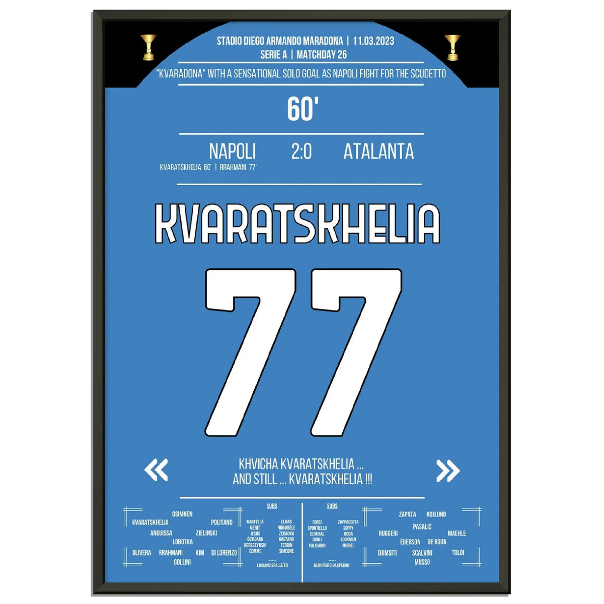 Kvaratskhelia's Phenomenal Solo Goal Against Atalanta in the 2023 Scudetto Race