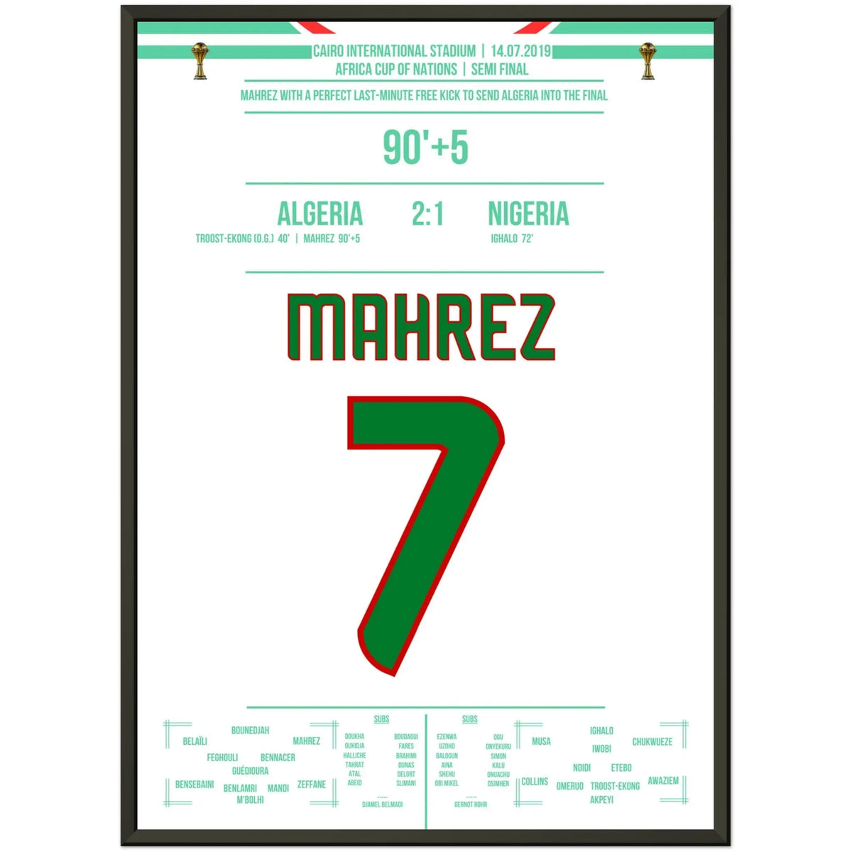 La punizione da sogno di Mahrez all'ultimo minuto in semifinale di Coppa d'Africa