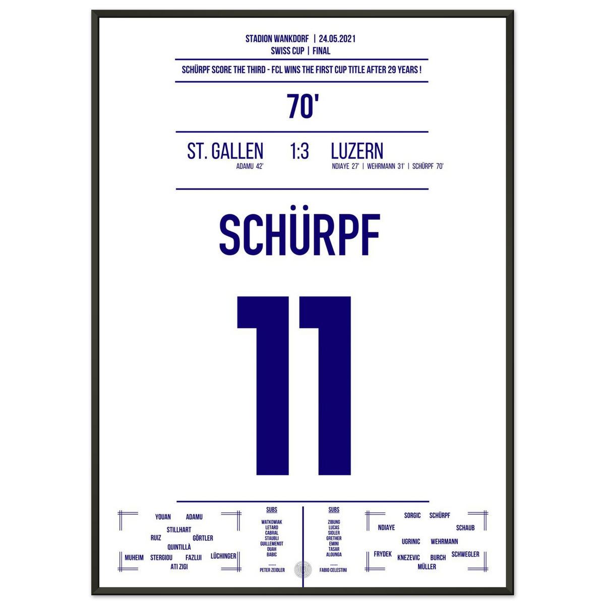 Schürpf segna e Luzern vince la Coppa Svizzera