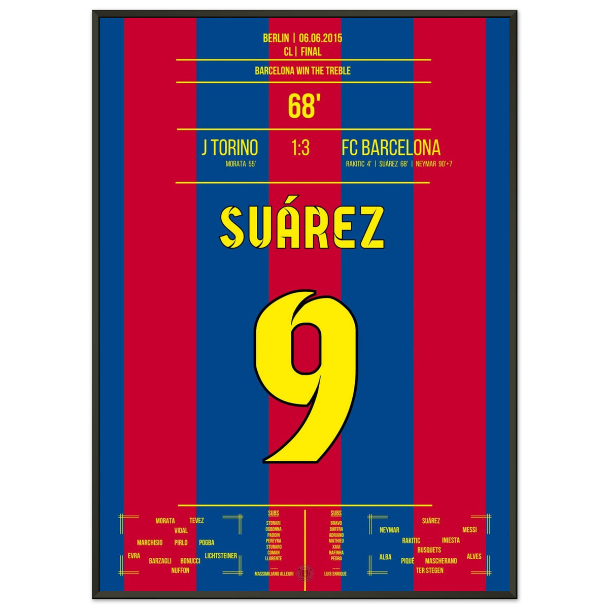 Suárez segna in finale nel 2015 e il Barça conquista il treble