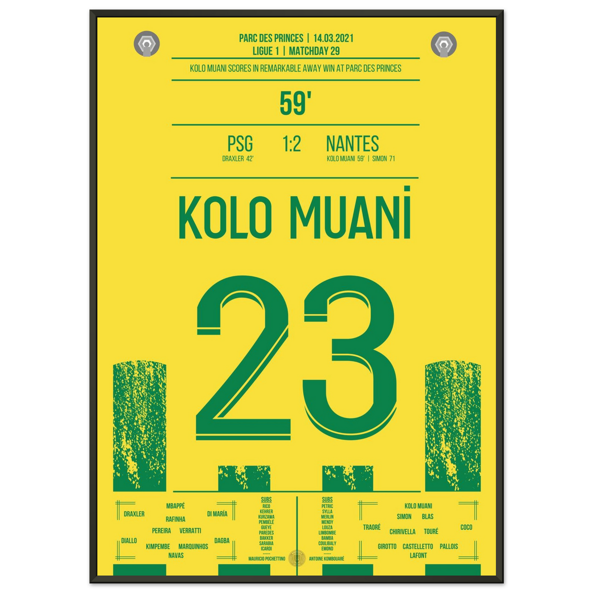 Kolo Muani fires Nantes to a sensational away win in Paris