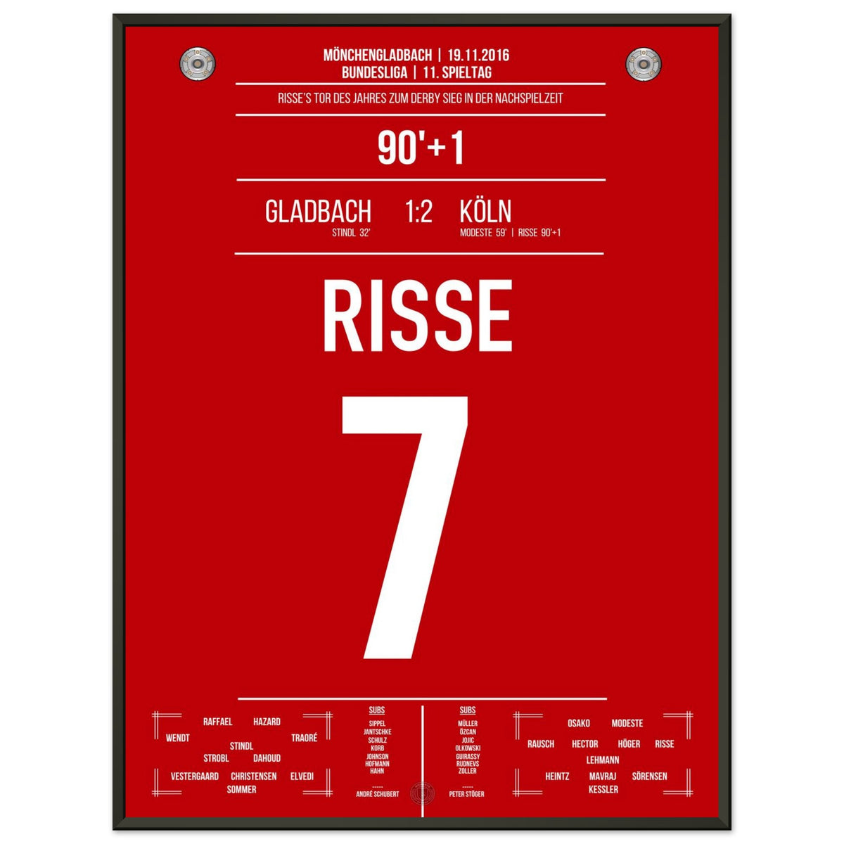 Risse's Tor des Jahres 2016 im Derby gegen Mönchengladbach