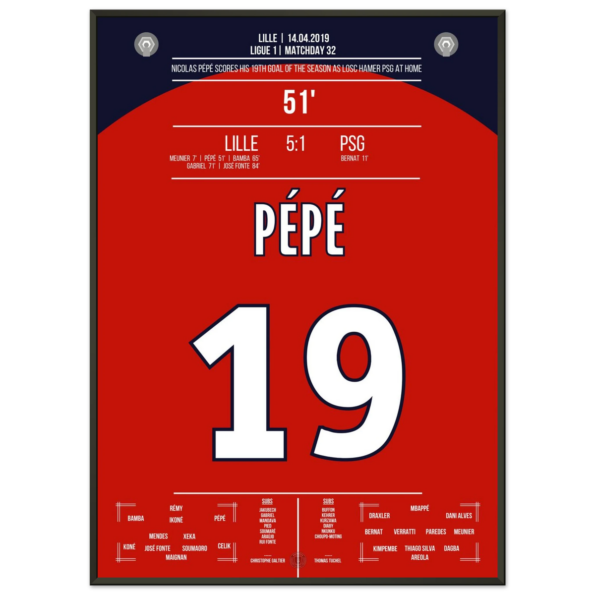 Pépé segna nella vittoria per 5-1 del Lille contro il PSG