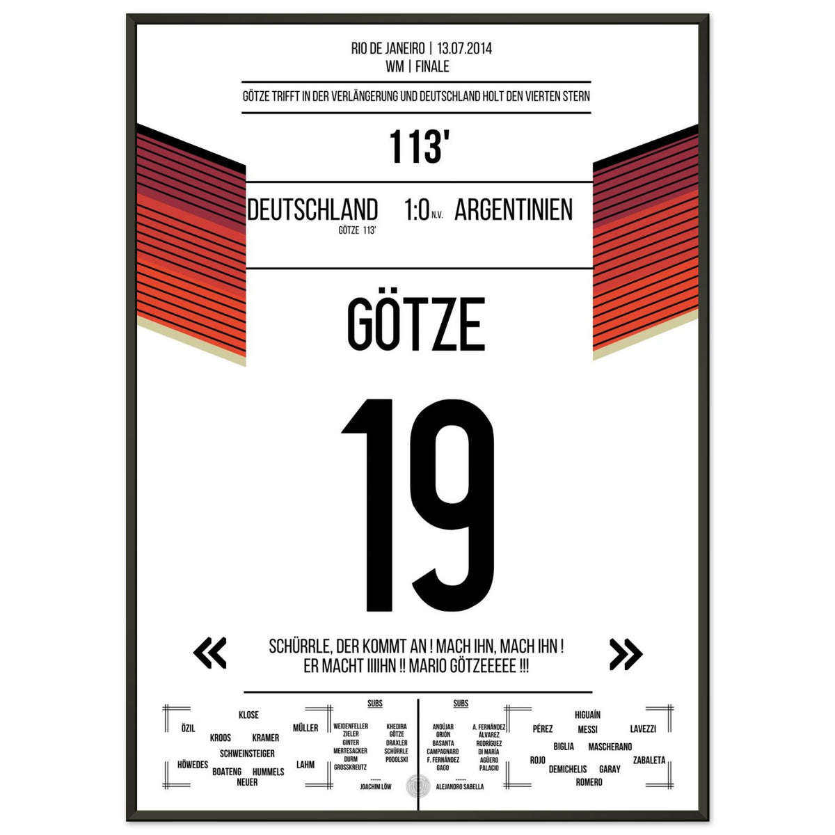 Il gol di Götze per il trionfo WM della Germania contro l'Argentina, finale WM 2014