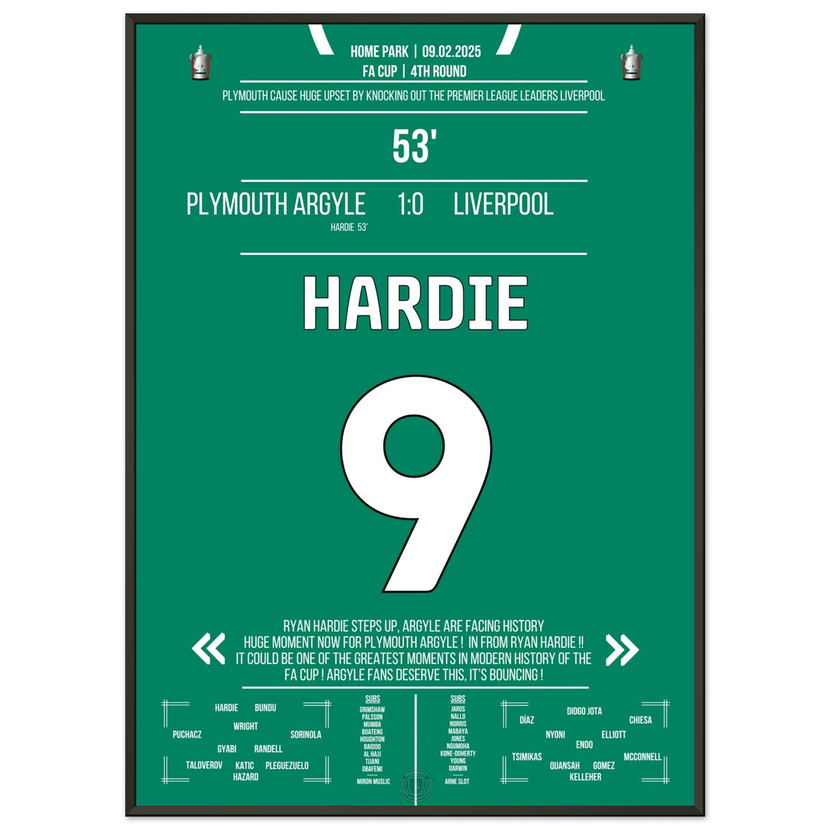 Hardie marque sur penalty – Plymouth élimine les leaders du PL de la coupe