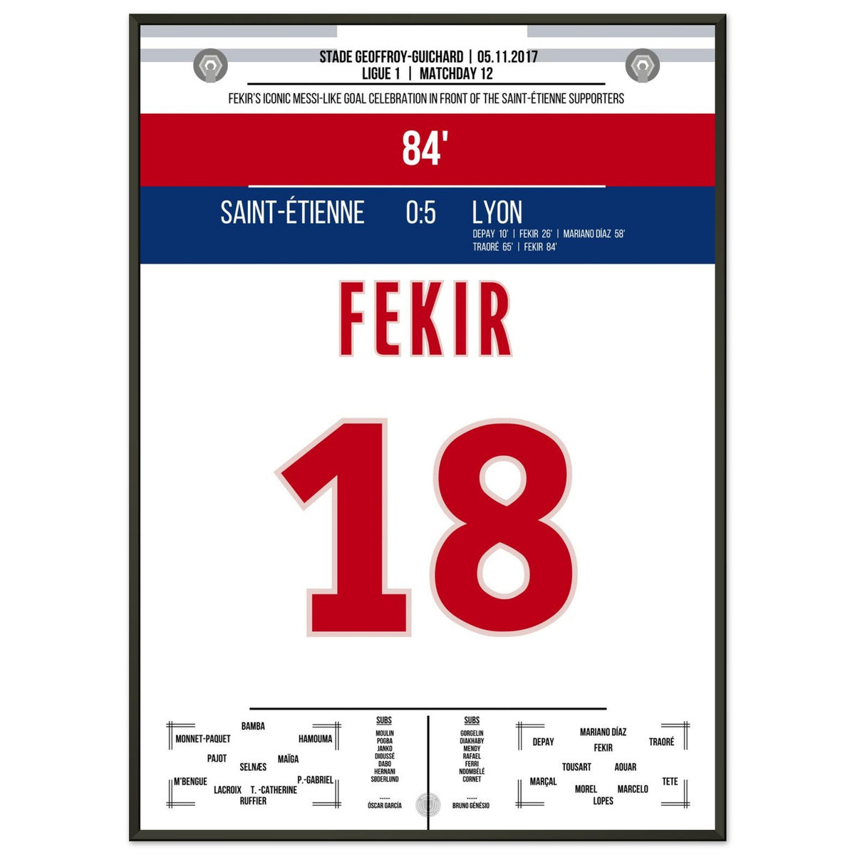 L'esultanza di Fekir contro il Saint-Etienne nel 2017