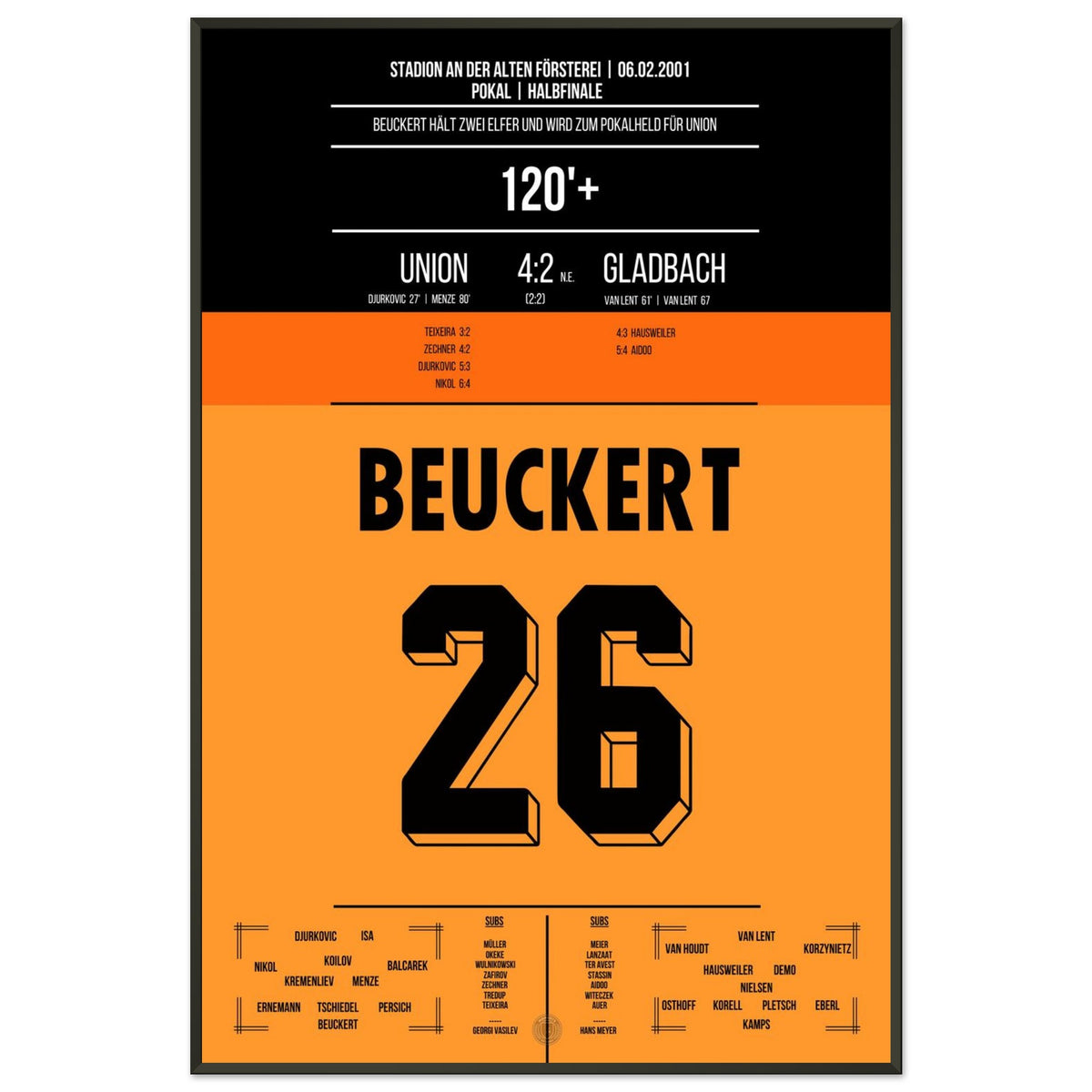 Beuckert, héros de la coupe, contre Gladbach en demi-finale de coupe 2001