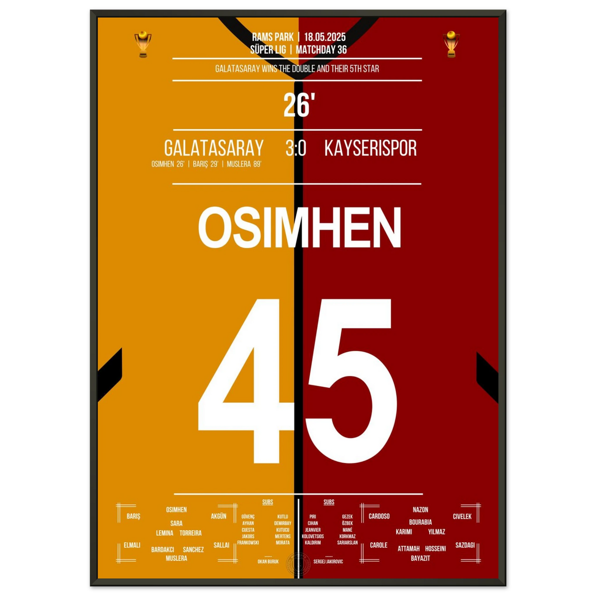 Osimhen segna e il Galatasaray conquista la quinta stella