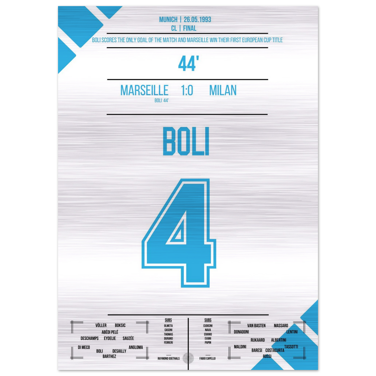 Bolis Kopfballtor entscheidet das erste CL Finale 1993 – Metal Edition