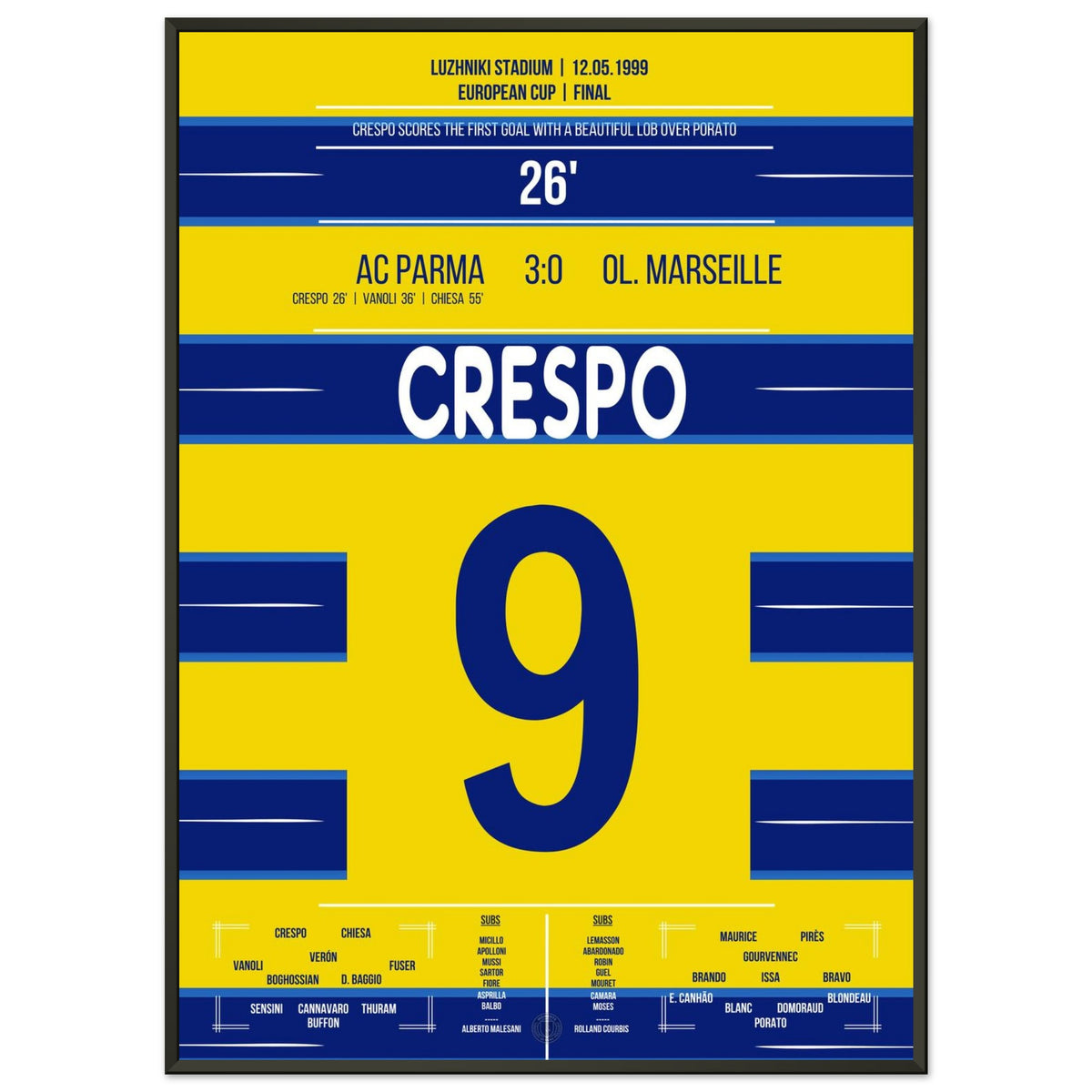Le but de Crespo lors du triomphe européen de Parma en 1999