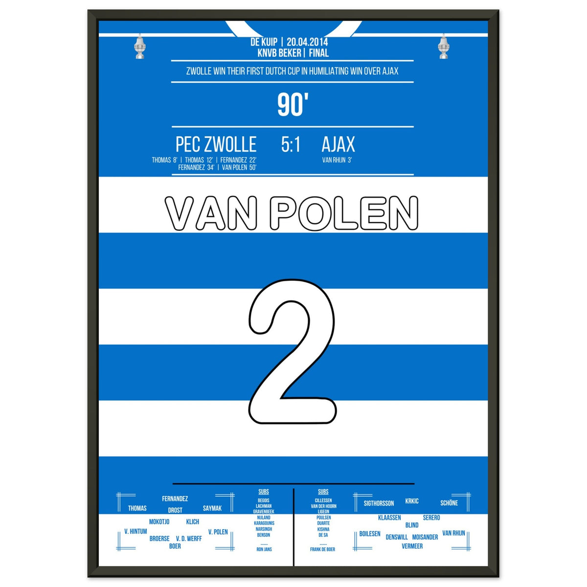 Captain Van Polen at Zwolle's first cup win in club history