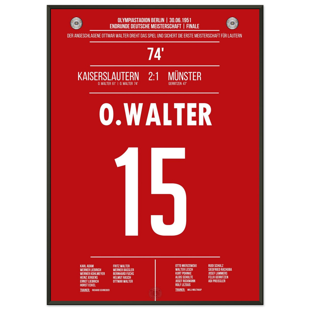Ottmar Walter propulse le FCK vers son premier championnat d'Allemagne