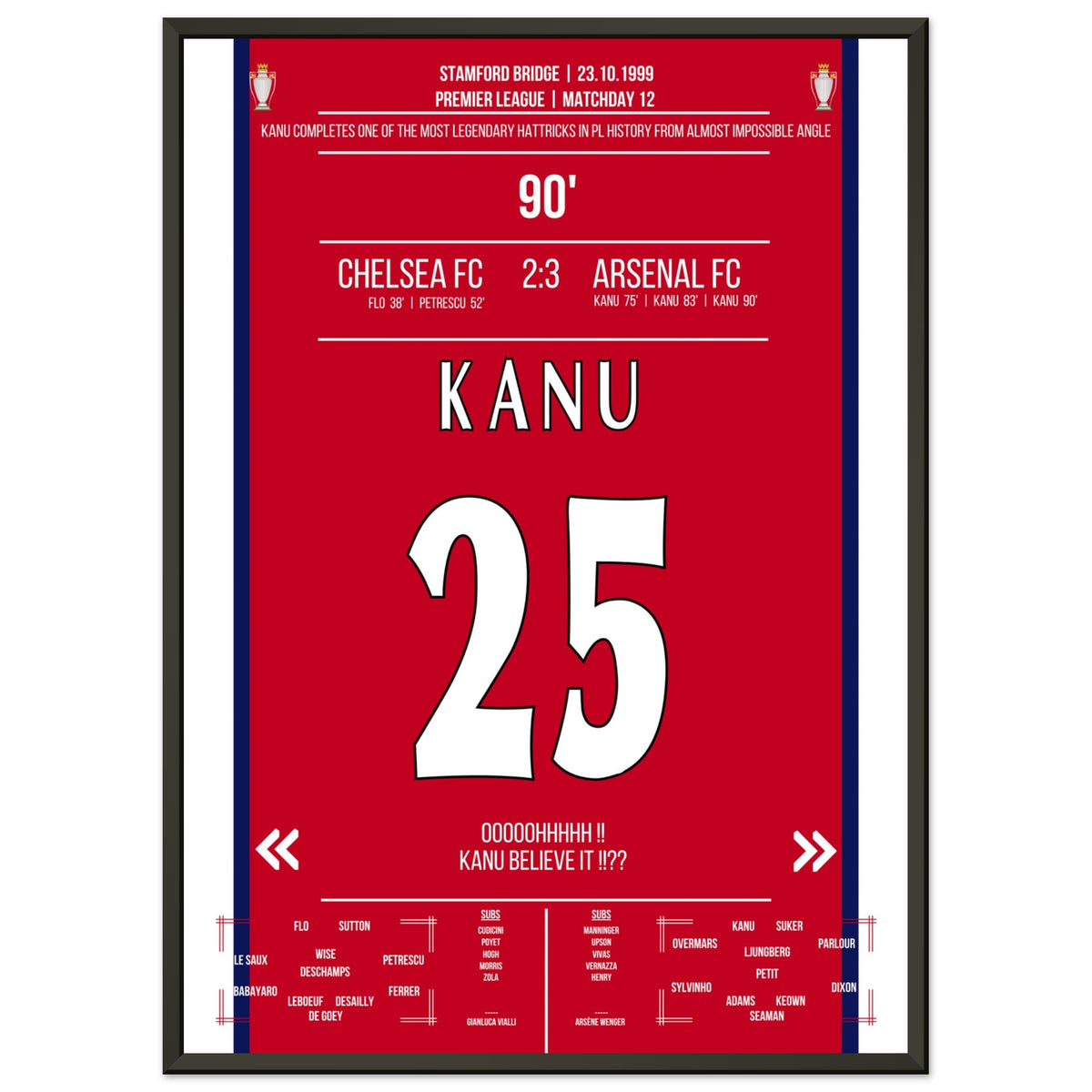 Kanu believe it !? Kanu's legendärer Hattrick an der Stamford Bridge