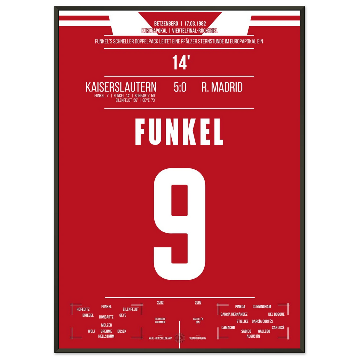 Funkel's Doppelpack beim legendären 5-0 Sieg gegen die Königlichen