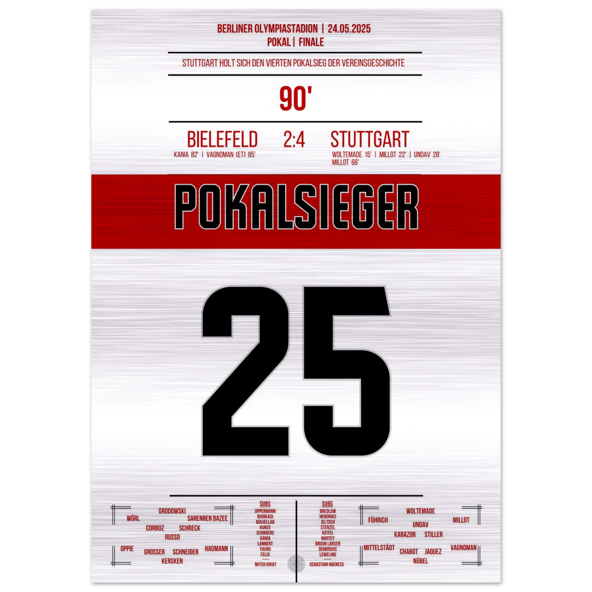 (Metal Print) Stuttgart's Cup Victory 2025