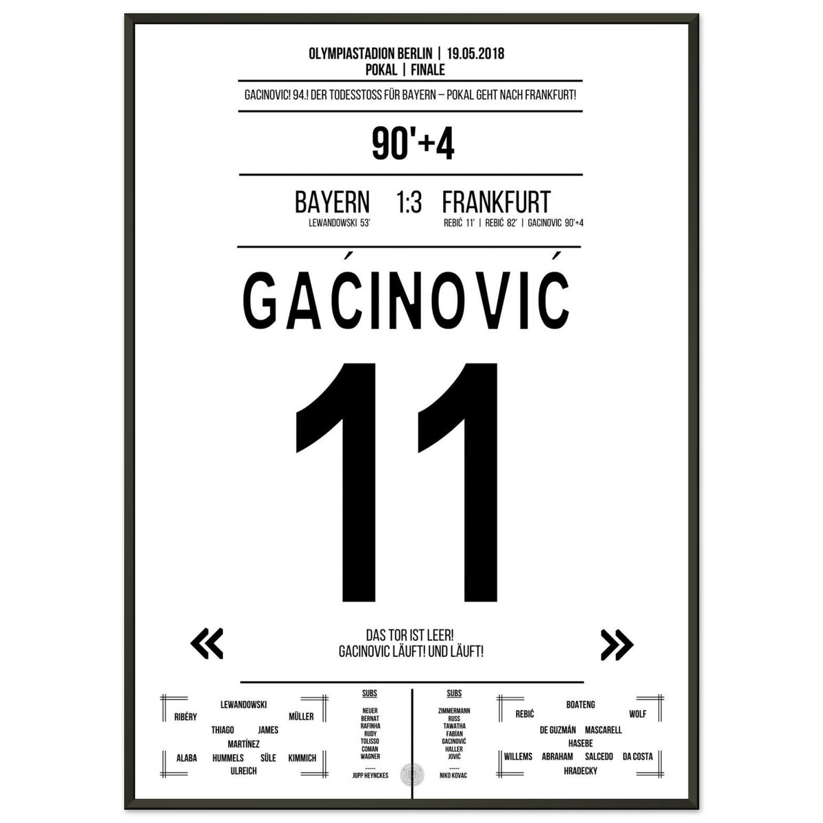 Gacinovic's 70 Meter-Lauf zum Pokaltriumph gegen Bayern 2018