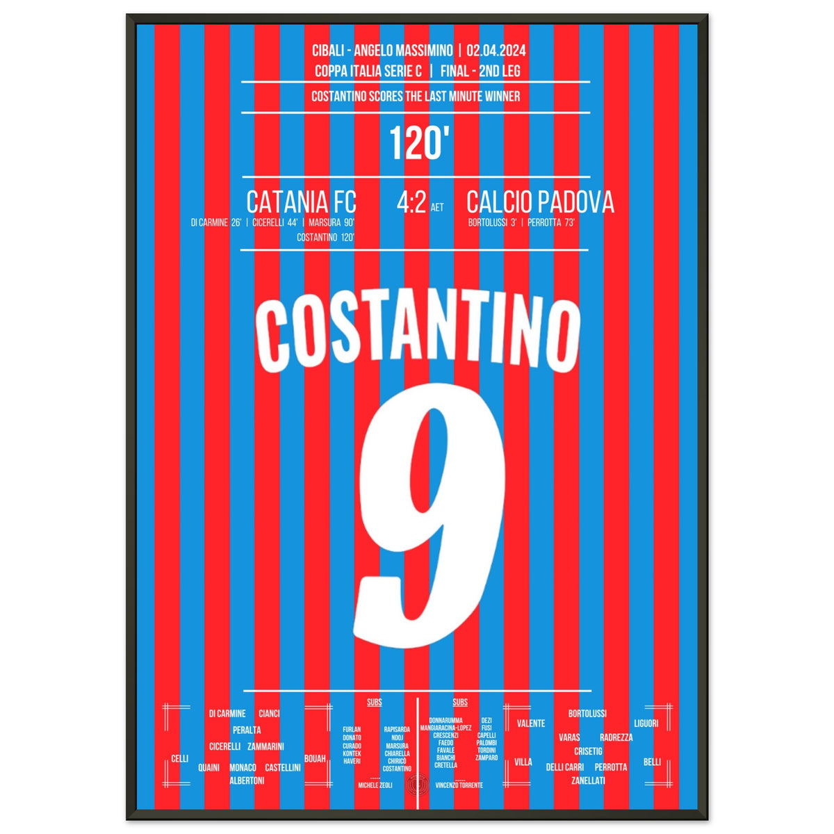Costantino tire sur Catane pour remporter la coupe à la dernière minute