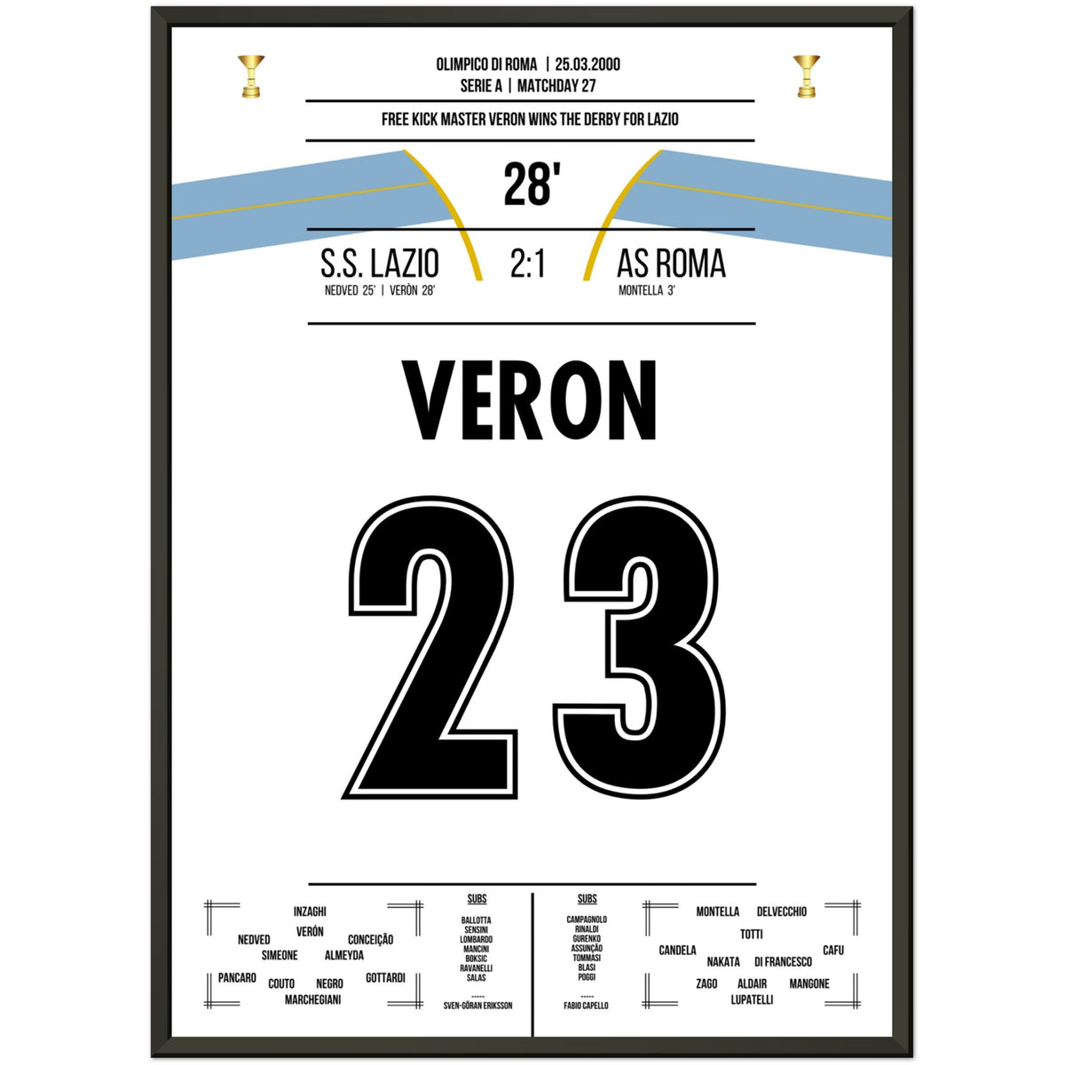 Veron's free-kick goal in the derby victory against Roma