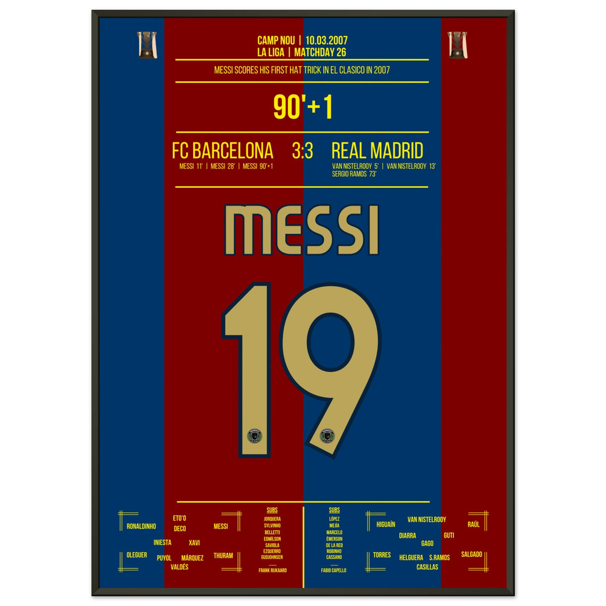 Messi erzielt seinen ersten Hattrick im El Clasico in 2007
