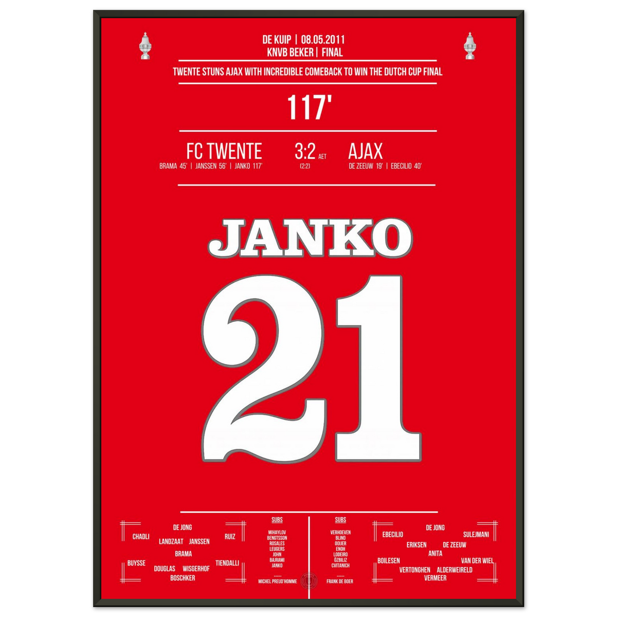 Janko apporte à Twente la victoire en coupe dans les arrêts de jeu en 2011