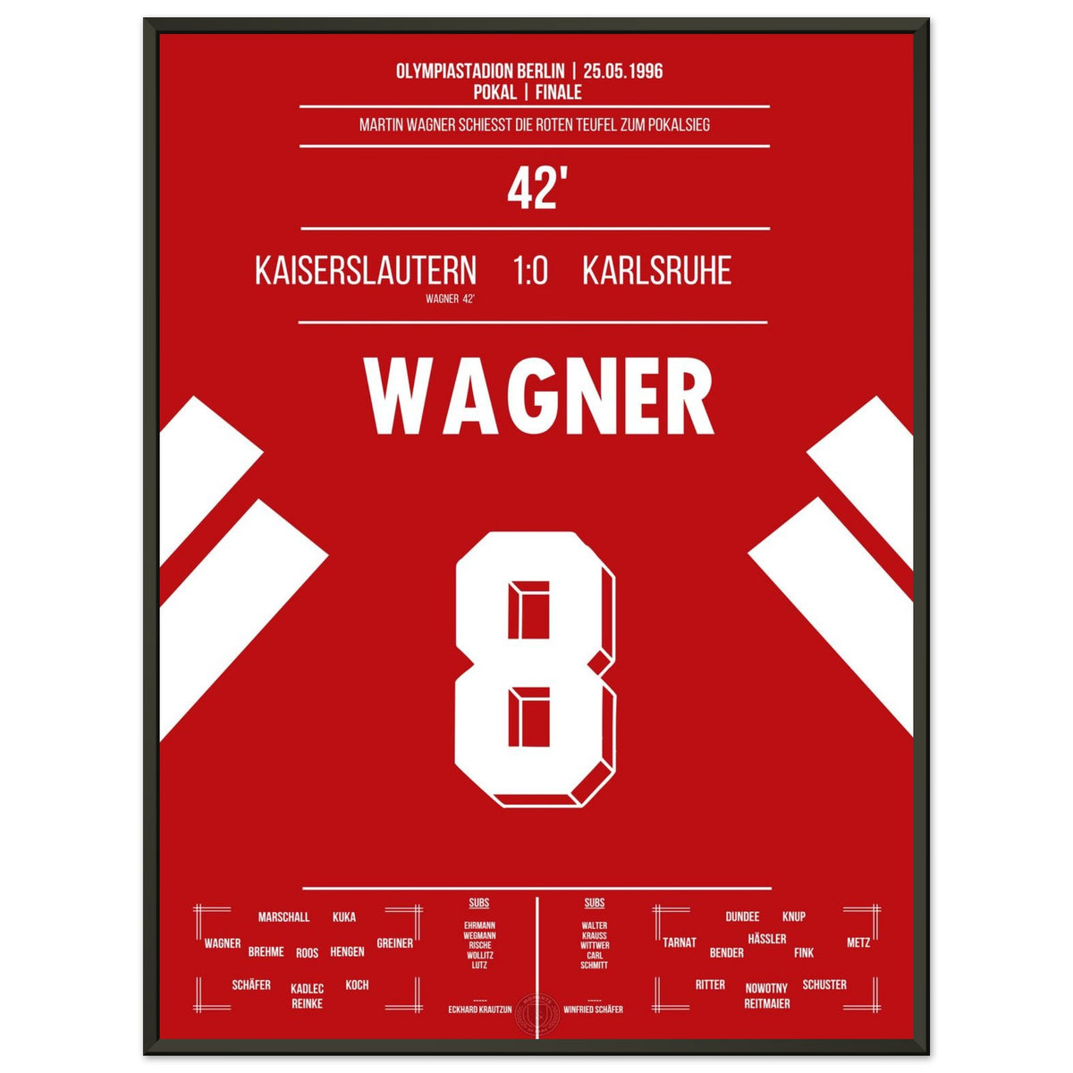 Wagner segna per il FCK una settimana dopo la retrocessione per la vittoria in Coppa contro il KSC.