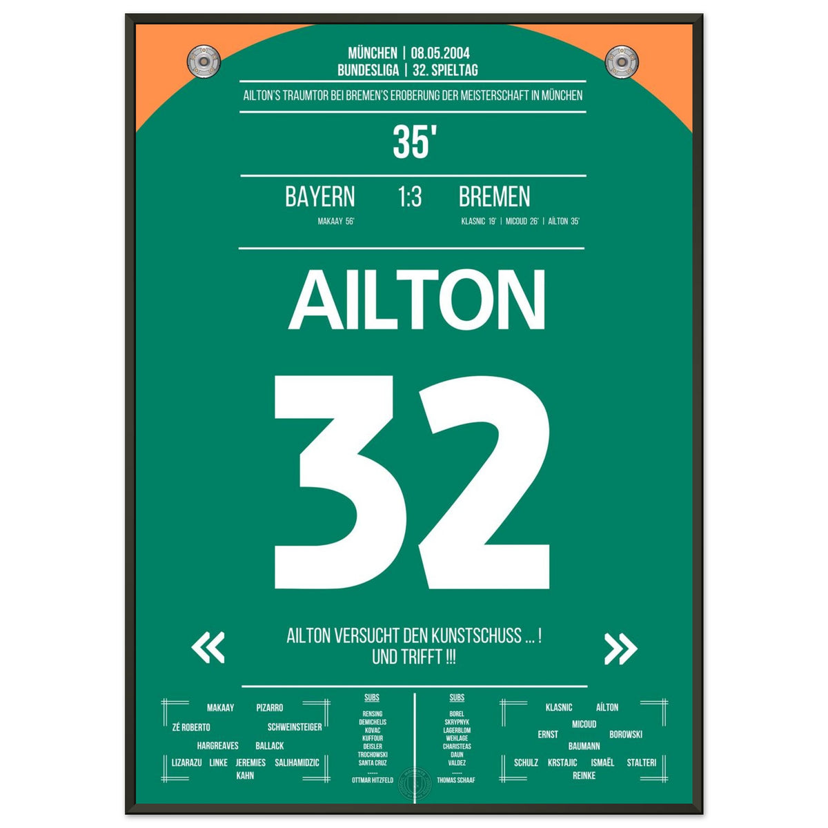 Ailton's Dream Goal for the Championship in Munich