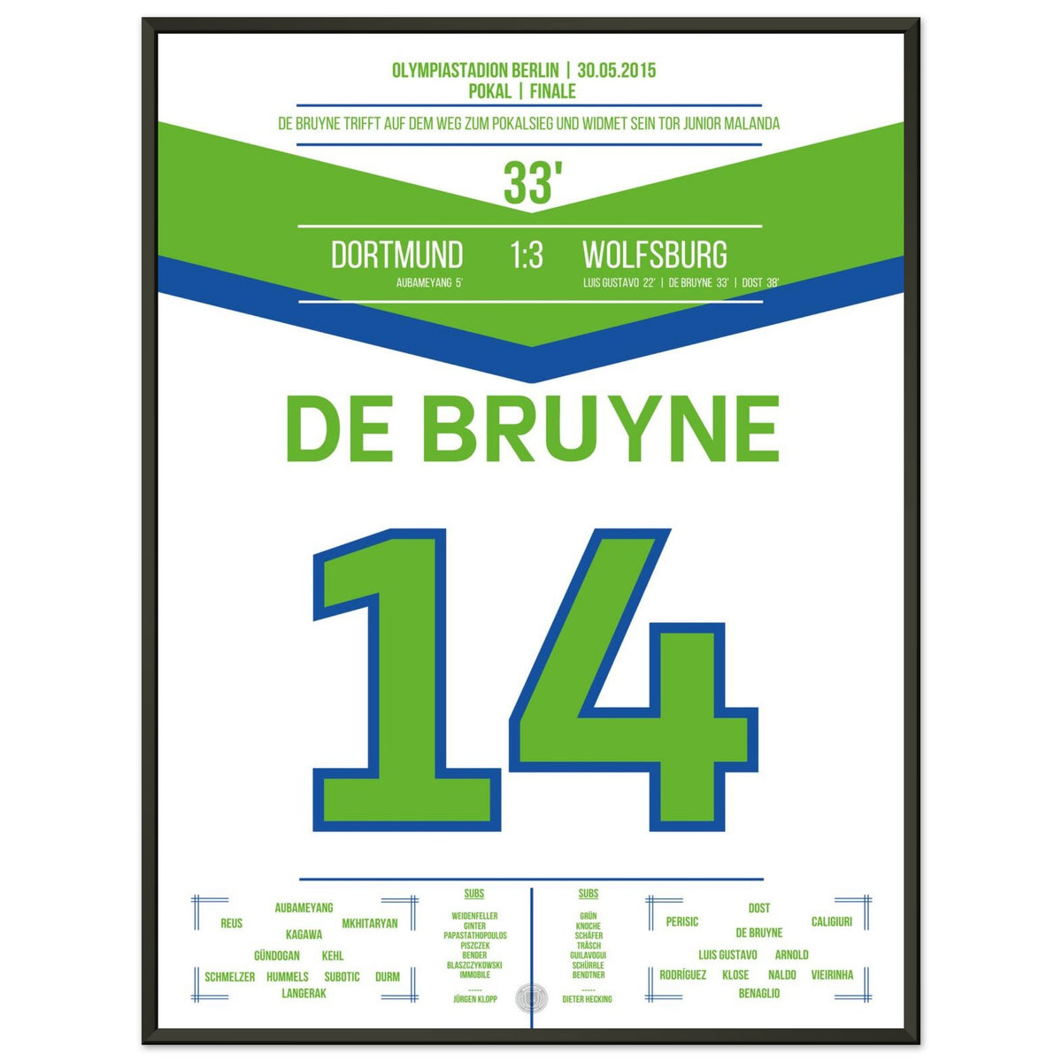 De Bruyne führt die Wölfe zum DFB Pokal-Sieg 2015 gegen Dortmund