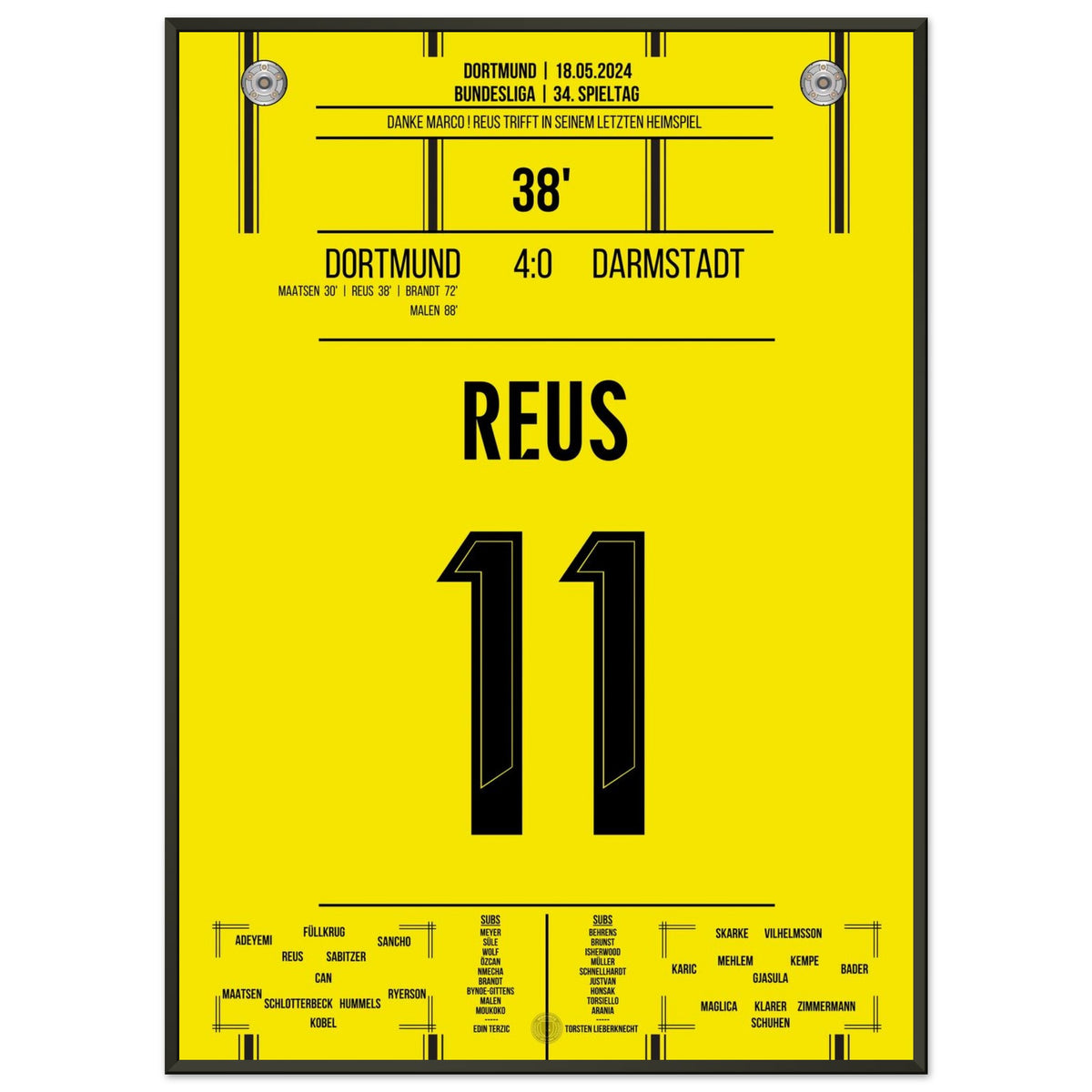 Un dernier mur jaune : Marco Reus marque lors du dernier match à domicile à Dortmund