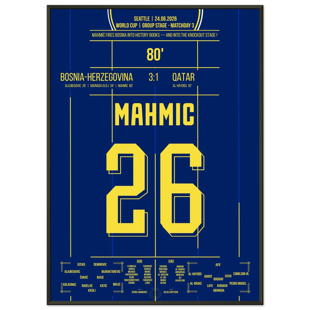 Mahmic se réunit à K.o.  Premier tour et la Bosnie entre dans l'histoire de la Coupe du monde