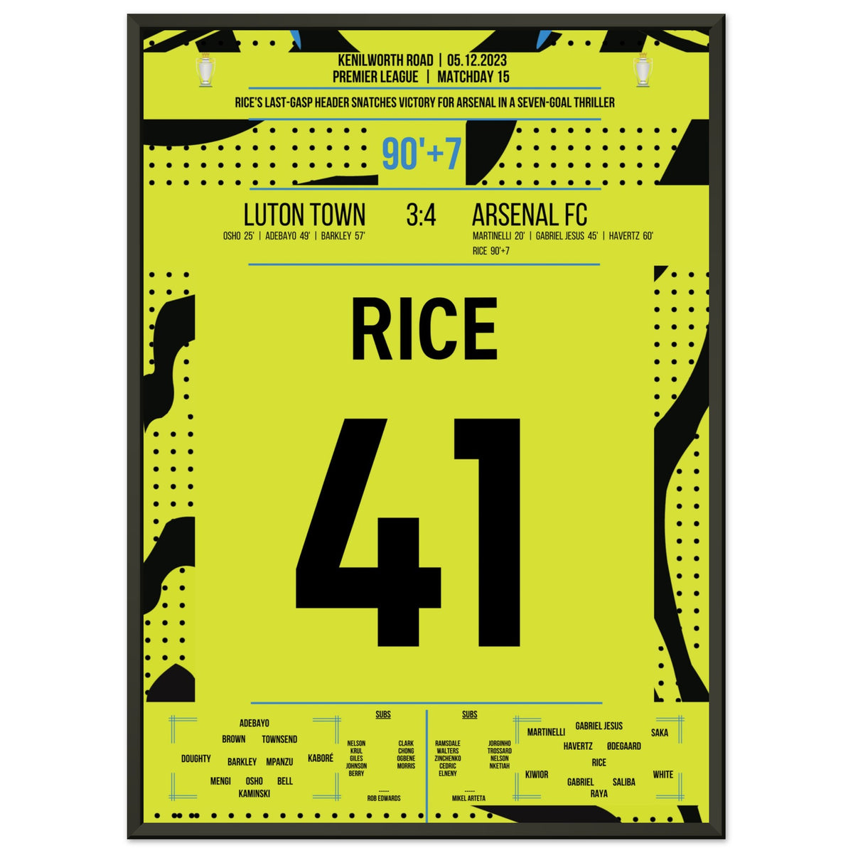 Rice mène Arsenal à une victoire à l'extérieur dans la dernière seconde