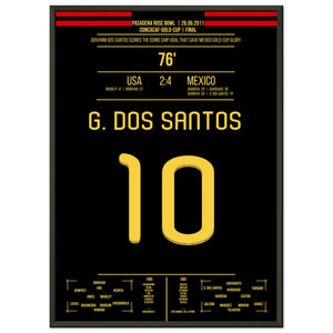 Dos Santos' legendärer Chip zu Mexiko's Gold-Cup Triumph 2011 50x70-cm-20x28-Schwarzer-Aluminiumrahmen