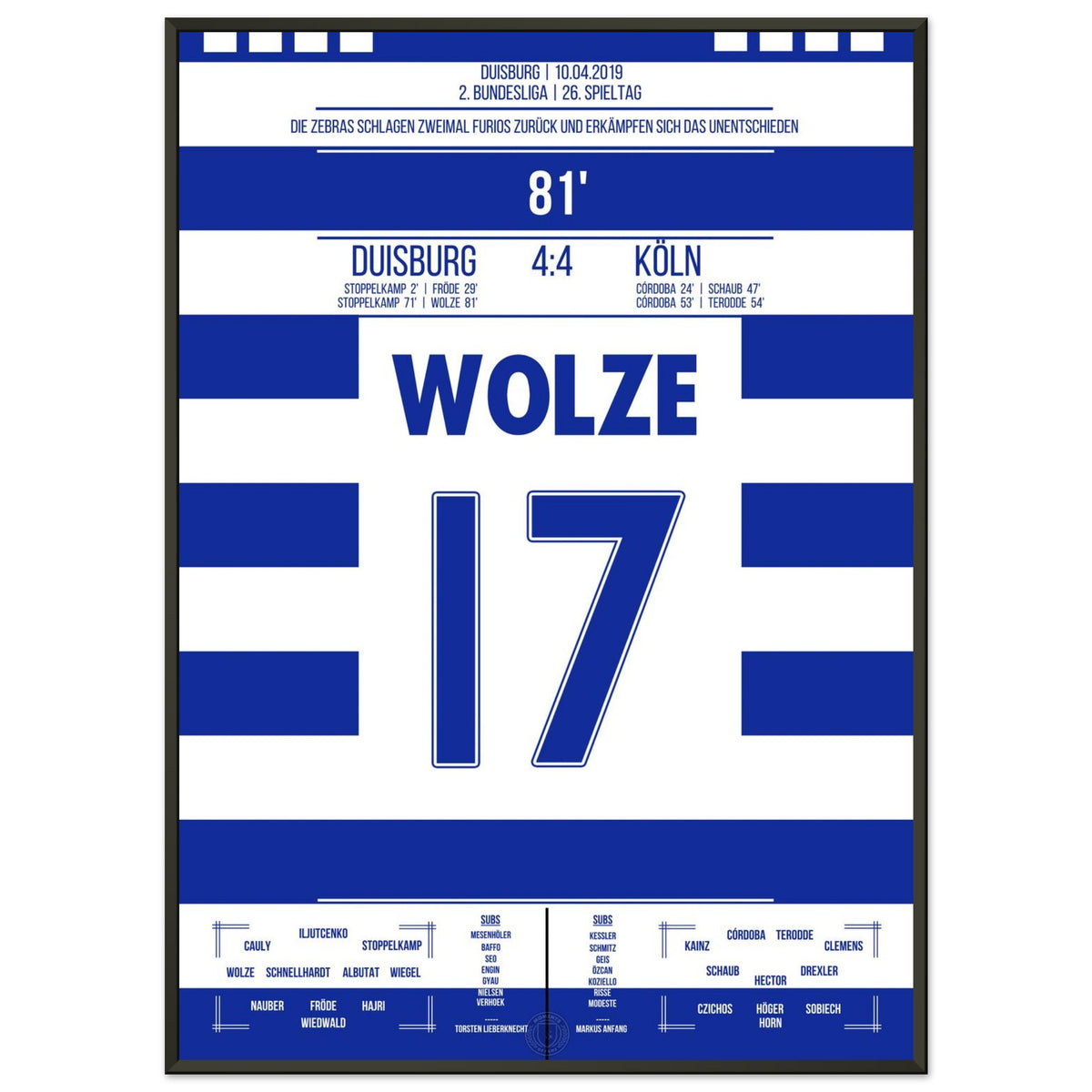 Wolze's free-kick goal to equalize in the wild 4:4 against Cologne in 2019