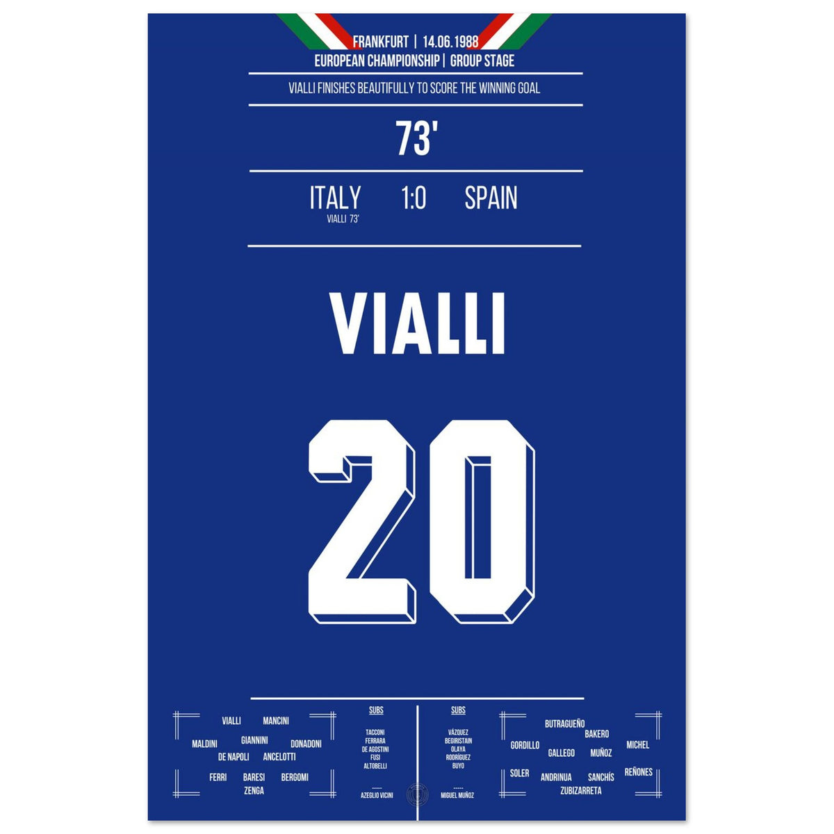 Vialli's winning goal against Spain at the European Championship 1988