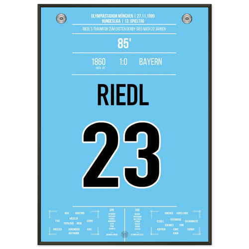 Riedl's Siegtreffer für die Löwen im Derby gegen Bayern 1999