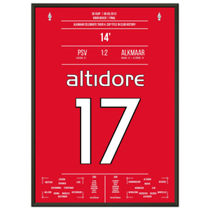 Alkmaar gewinnt zum vierten mal in der Vereinsgeschichte den Pokal 50x70-cm-20x28-Schwarzer-Aluminiumrahmen