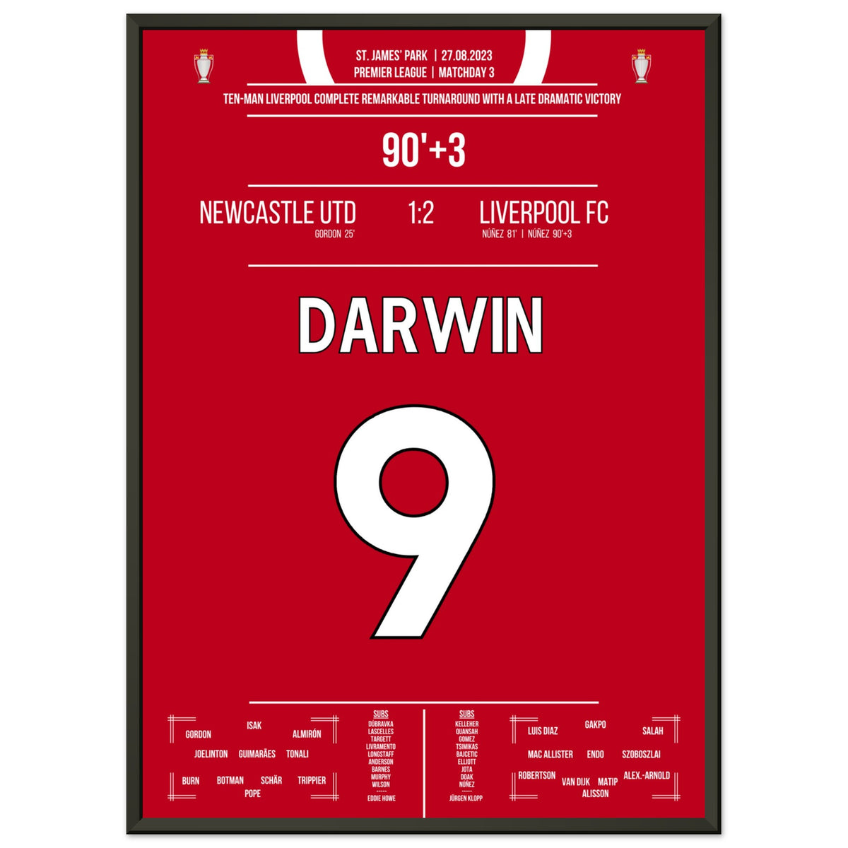 Le doublé tardif de Darwin Nunez pour remporter Newcastle 2023