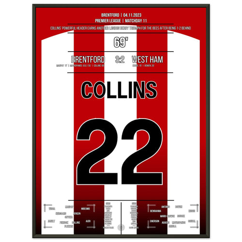Collins segna per la vittoria nel derby delle Bees contro il West Ham.