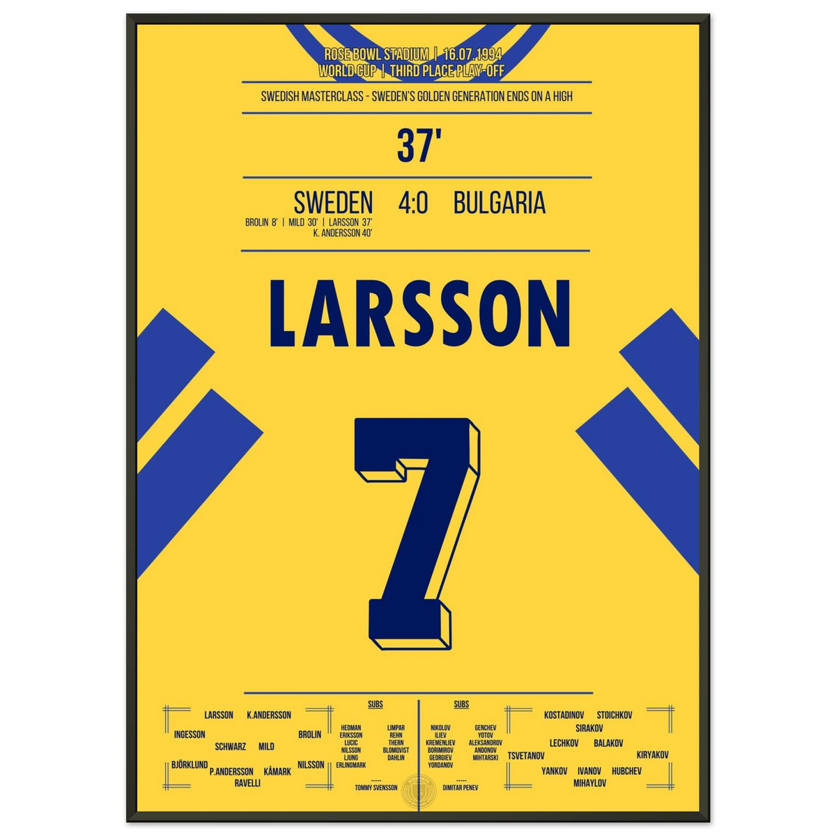 Larsson marque lors de la sensationnelle troisième place de la Suède à la Coupe du monde 1994