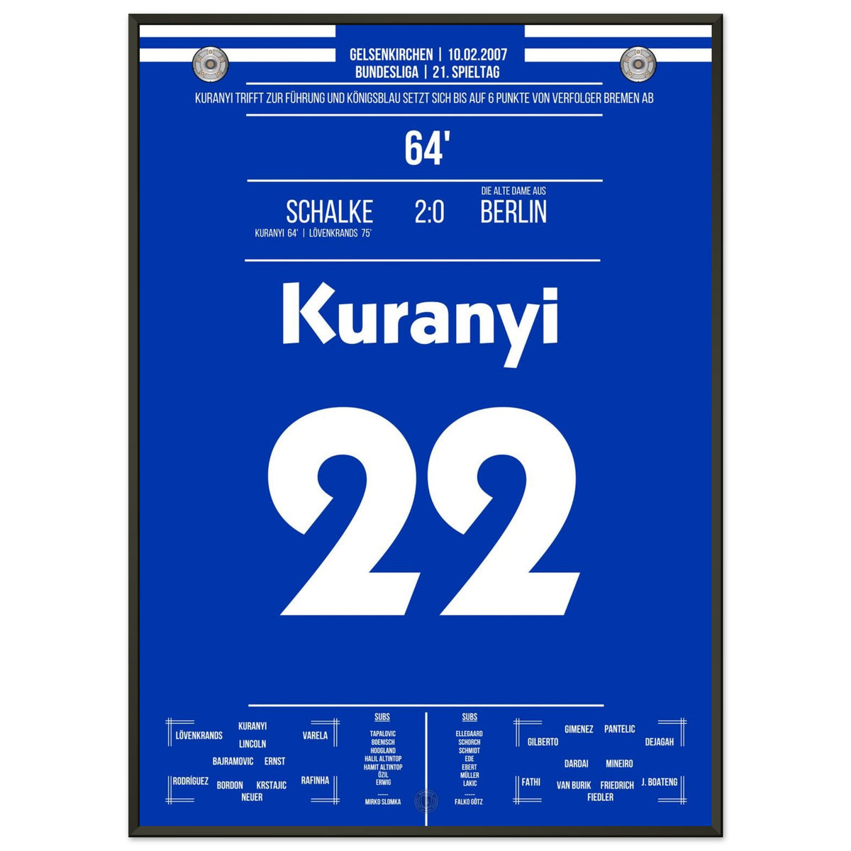 Kuranyi's opening goal for Schalke in the 150th Bundesliga match.