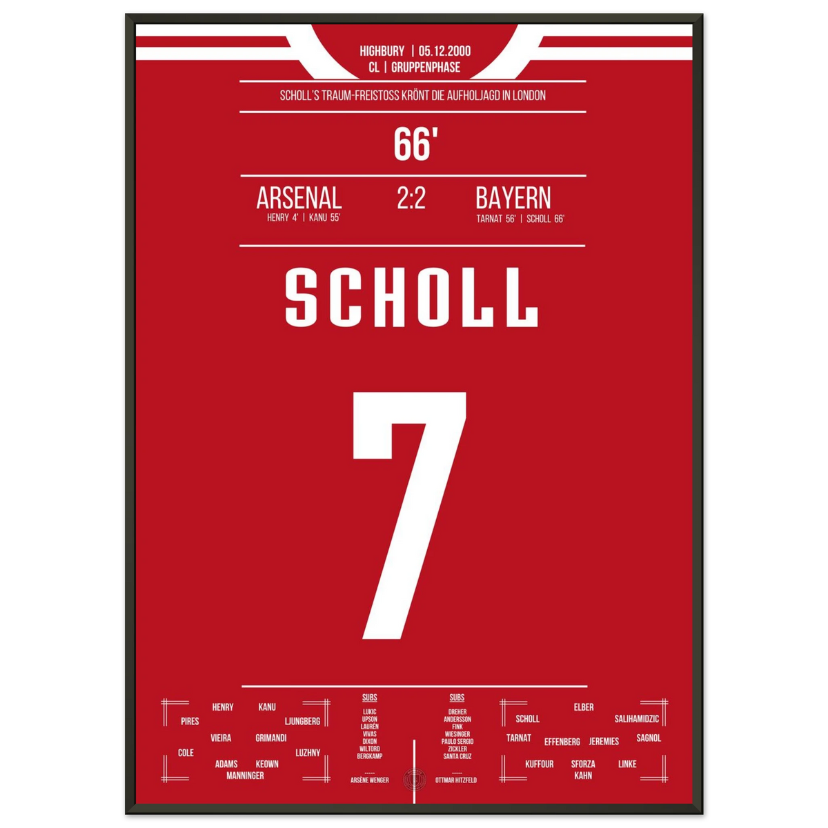 But sur coup franc de Scholl avec une glissade à Highbury en 2000