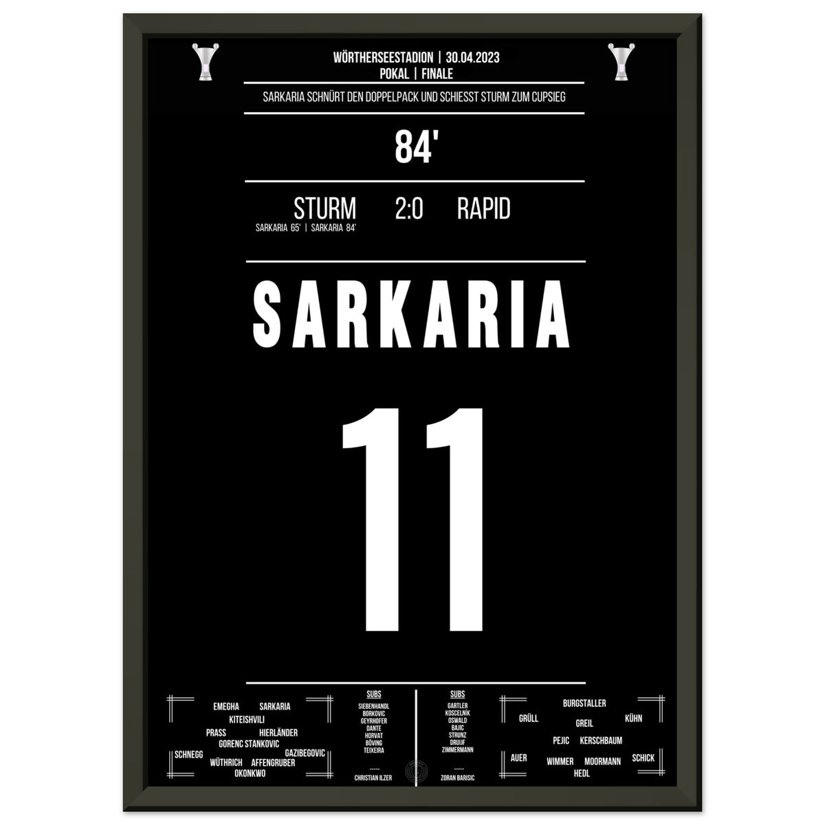 Sarkaria scores Sturm's cup victory 2023