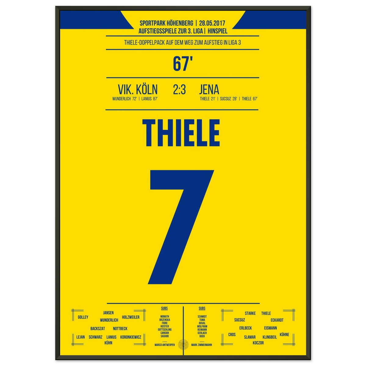 Le double pack de Thiele mène Iéna vers la 3ème ligue en 2017