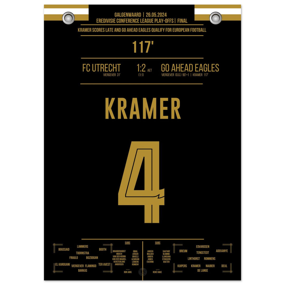 Kramer schießt die Go Ahead Eagles nach Europa!